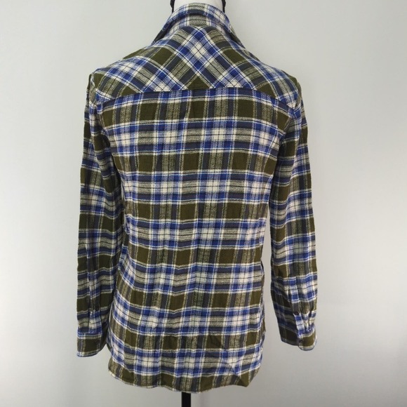 J.Crew Boy Shirt Misty Forest Plaid Shrunken Fit Cotton‎ Button Down Size 0 - Picture 4 of 8